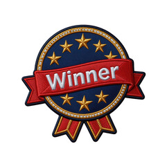 Naklejka premium Winner Celebration Badge Design Graphic Isolated on Transparent Background
