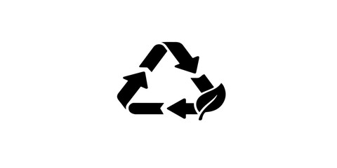 Obraz premium A green vector illustration of a recycling symbol featuring three arrows in a cycle as an eco-friendly concept for environmental conservation and waste reuse on a clean white background