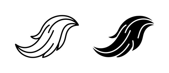 Obraz premium Elegant Swirl Vector Icons, Black and White Organic Flourish Designs, Abstract Flowing Lines for Branding and Decoration