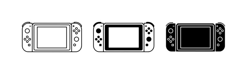 Portable Gaming Console Icons, Handheld Video Game Device Graphics, Entertainment Technology Vector Set © Mahmudullah
