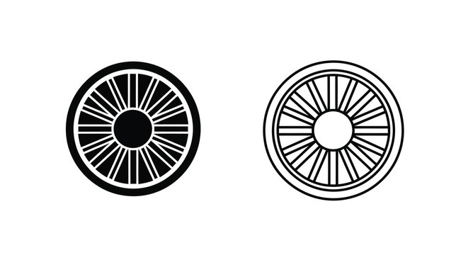 Jet engine fan blade silhouette on white background