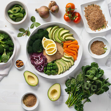Repas sain, salade et nourriture r&eacute;gime