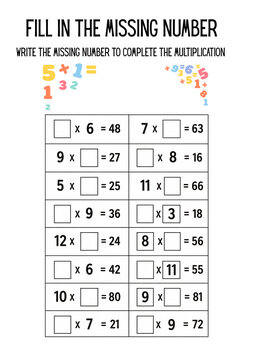 SCHEDA PER LA MOLTIPLICAZIONE SCUOLA MATERNA QUARTA