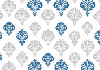Fototapeta premium Ornamental baroque damask vector background with sophisticated vintage wallpaper texture