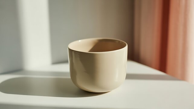  "Modern Slow Living Aesthetic: Matte Stoneware Coffee Mug in Warm Morning Light".