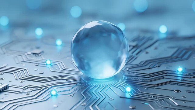 Crystal sphere on circuit board
