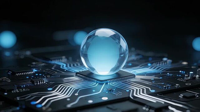 Crystal sphere on circuit board