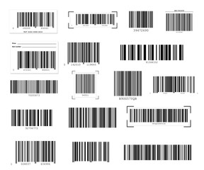 Fototapeta premium Barcode Scanner Label Sheet With Product Codes