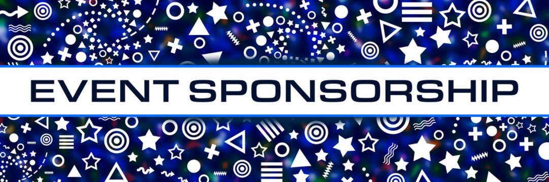 Event Sponsorship Blue Colorful Blur Background Horizontal Text 