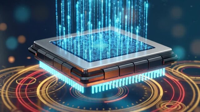 Quantum computing microchip processor data technology circuit. Quantum computing network security, physics next generation cyberspace, processor computer, algorithm, infrastructure, datum, AI