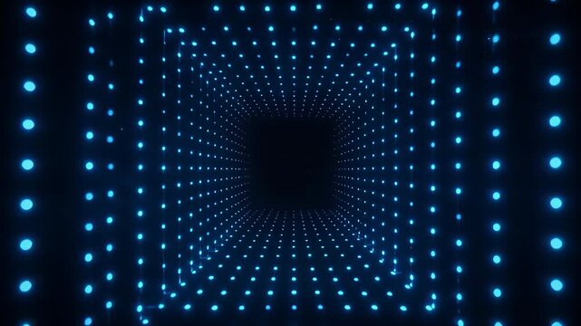 Blue glowing square tunnel