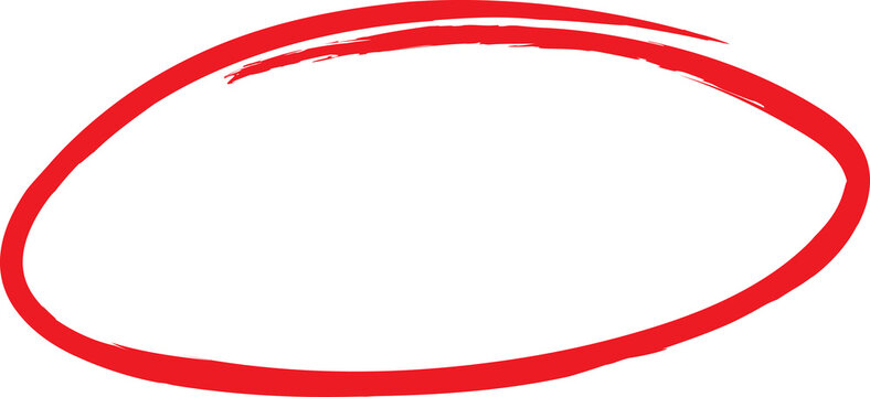 Red Oval Highlight Circle Brush Stroke Frame