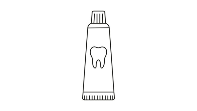 Modern toothpaste tube vector icon illustration featuring an editable stroke for dental hygiene and healthcare designs, with a clean hand-drawn minimalist outline perfect for bathroom products.