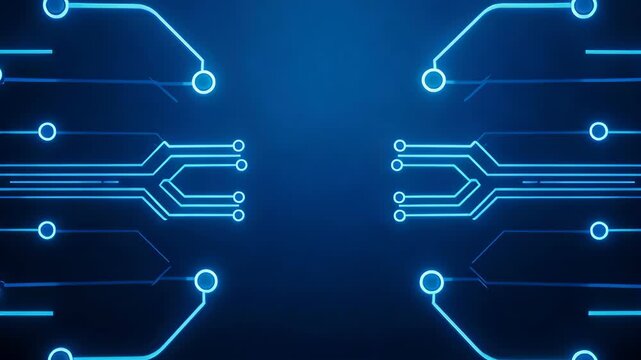 Blue glowing circuit board design