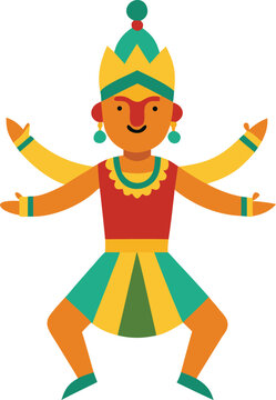 Traditional thai dancer in colorful costume