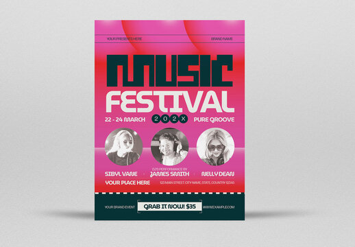 Pink Gradient Music Festival Flyer