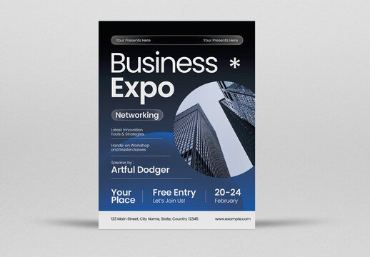 Blue Gradient Business Expo Flyer
