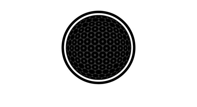 A complex geometric vector image of a spherical molecule like a buckyball or graphene sphere representing nanotechnology, chemistry, and advanced science carbon structures.