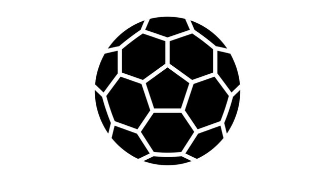 A black and white vector image of a truncated icosahedron pattern commonly used for a soccer ball or structural engineering and mathematical geometry.