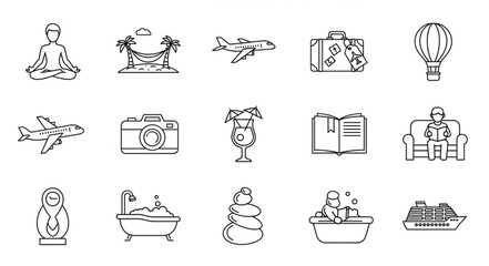 Various Leisure Activities Icons Set. © Cirayut