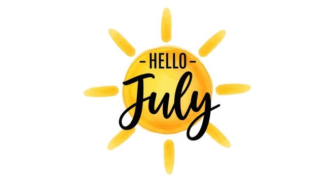 Independence day greeting hello july sunshine illustration