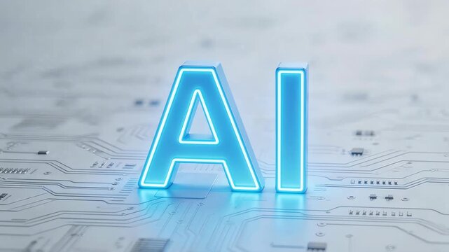 AI letters on circuit board