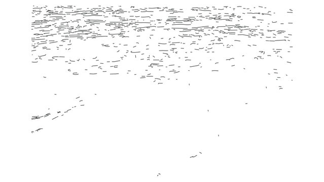 Subtle graphite rain effect with vertical pencil dashes and scattered hand drawn elements.