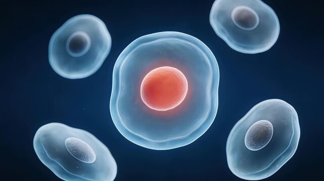 Cellular structure with one highlighted
