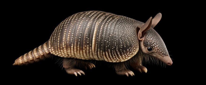 The isolated three-banded armadillo evokes a sense of solitude with its unique armored shell.