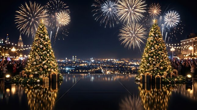 Premium 3D New Year 2027 Illustration with Black Gold Luxury Celebration Theme