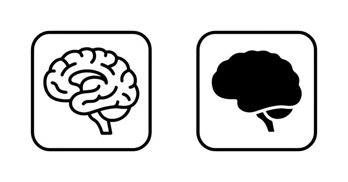 Brain Icons Set, Medical Science Vector Graphics, Neural Network Symbols, Cognitive Function Illustrations, Human Mind Concepts, Cerebral Anatomy Icons, Neuroscience Data Visualizations