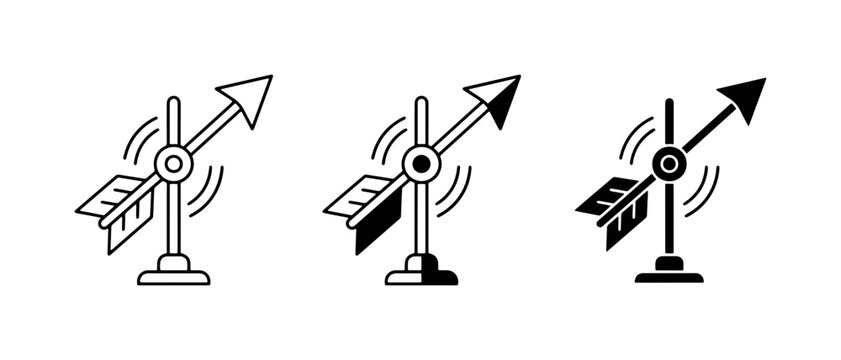 Wind Vane Icons, Weather Direction Arrows, Meteorological Instruments, Directional Indicators, Weather Forecasting Symbols, Directional Navigation Tools, Weather Data Visualization
