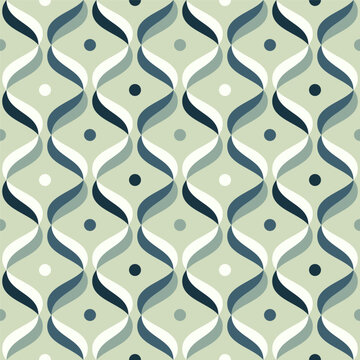 Retro vibes of wavy ogee pattern, abstract seamless vector background