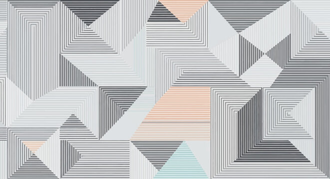 Minimalist geometric pattern with optical illusion effect, abstract background