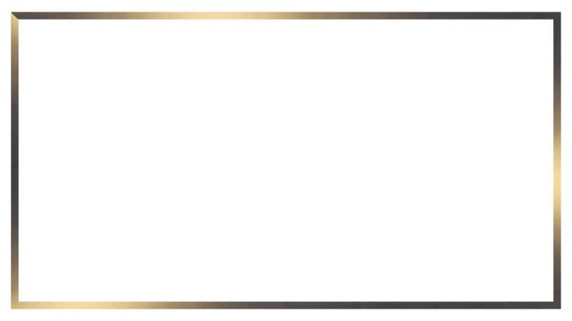 Elegant Glowing Gold Light Trail Rectangle Frame on white background