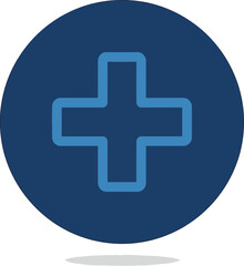 Fototapeta premium Minimalist Medical Cross Icon Enclosed Within a Simple Geometric Border, Professional Healthcare Symbol for Pharmacy, Hospital, First Aid, and Emergency Services Branding Graphic.