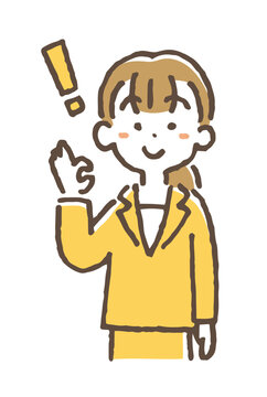 ひらめき・解決するビジネスパーソンのイラスト/Problem Solving Idea Illustration