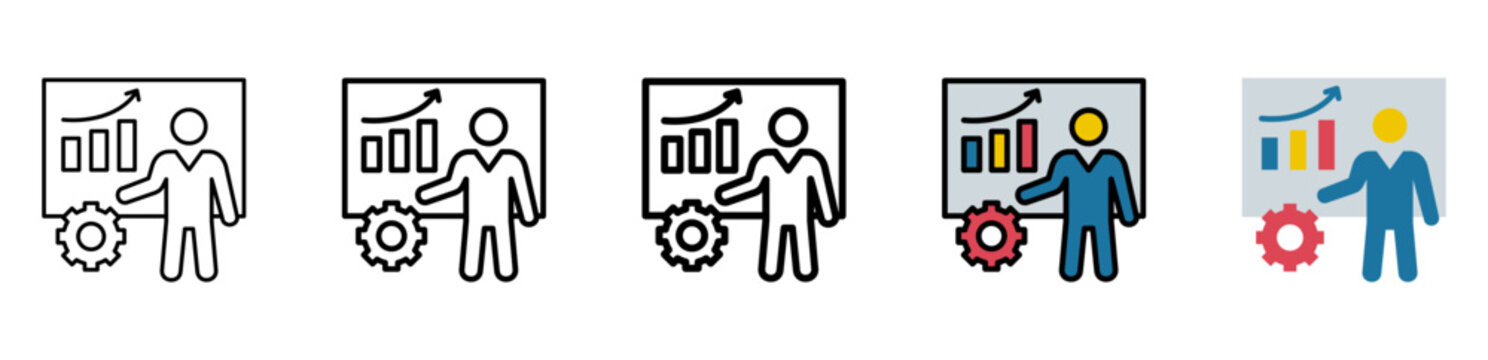 Presentation Icon Collection With Different Styles And Colors