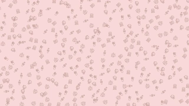 Light brown irregularly shaped objects on a pink background suitable for abstract backgrounds, texture designs, or organic concepts.