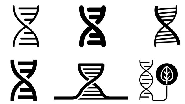 Double helix DNA icons and botanical leaf symbols highlight the connection between genetics and natural science.