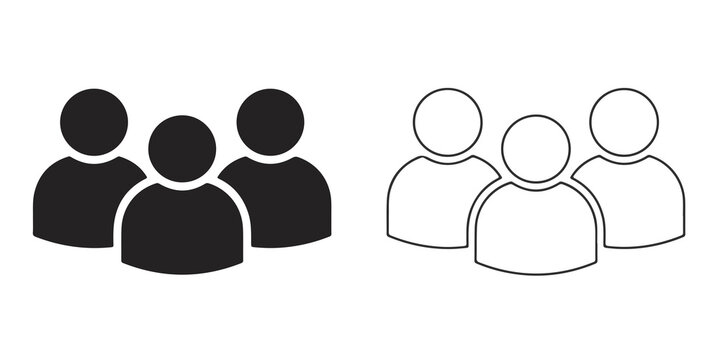Black and white group icons comparison