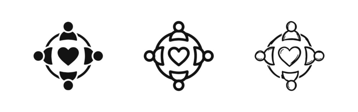Community Love and Non-Profit Charity Icon Set