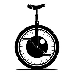 Unicycle with giant human eye wheel in minimalist graphic silhouette style © Aurora