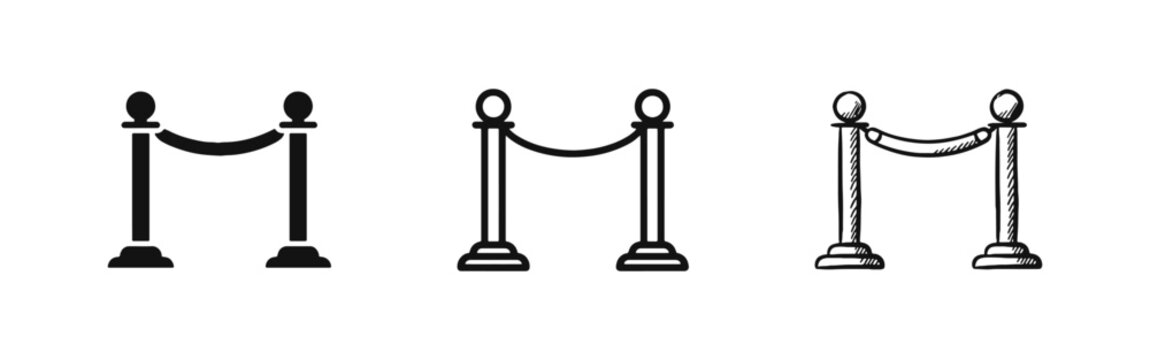 VIP Entrance Velvet Rope Stanchions Crowd Control Icon