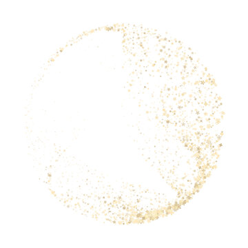 Vector abstract gold circle sphere silhouette formed by star and cross particles on transparent background for luxury technology digital artificial intelligence and premium science concept