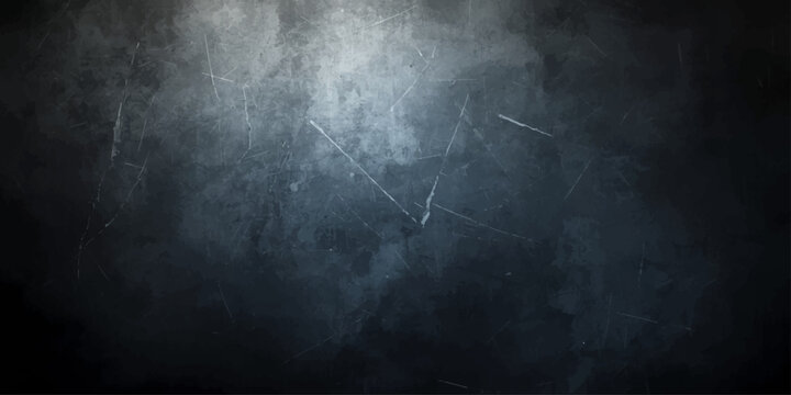 A dark blue grunge concrete wall texture with an aged vintage design featuring subtle smoke and gray fog patterns on a blank textured surface backdrop