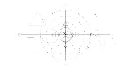 Obraz premium Sacred Geometry Abstract Pattern Line Art Illustration Spiritual Design