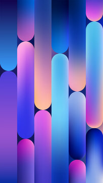 abstract gradient background with vertical rounded capsules in blue purple and pink for modern digital design and wallpaper aesthetic