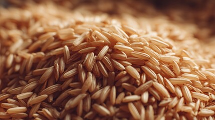 Obraz premium Close up macro shot of raw red rice grains.