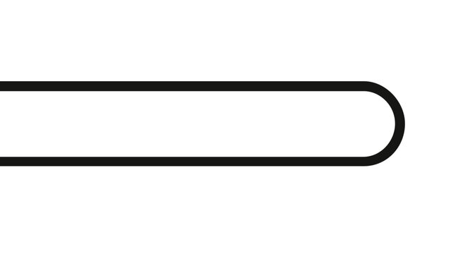 Minimalist Vector Illustration of a Rounded Line Element, API Key Icon Component, Simple Black Outline Progress Bar or Search Field Border, Scalable Graphic for Technology and DevOps Design.